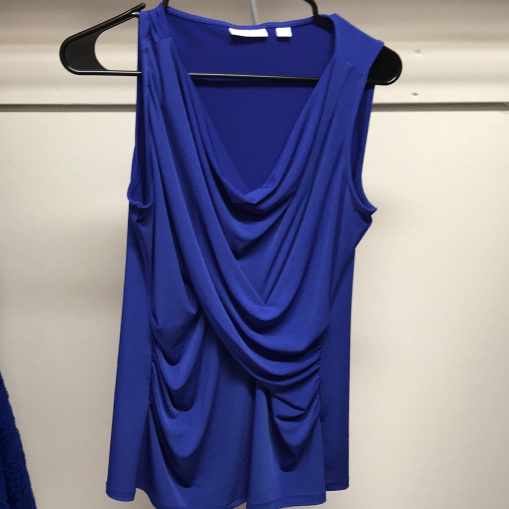 New York & Company Blue Shortsleeve Tank